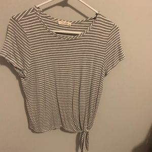 💵NWOT grey and white striped shirt with tie